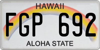 HI license plate FGP692