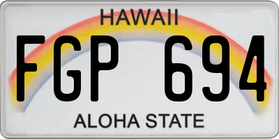 HI license plate FGP694
