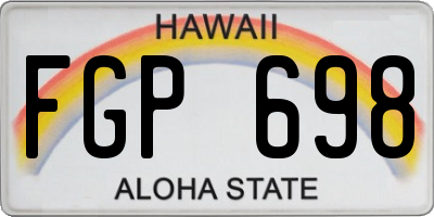HI license plate FGP698