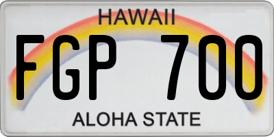 HI license plate FGP700