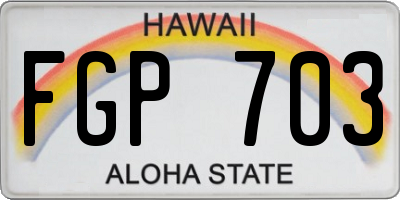 HI license plate FGP703