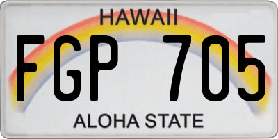 HI license plate FGP705