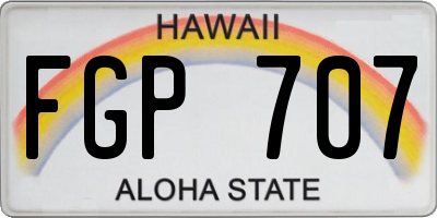 HI license plate FGP707
