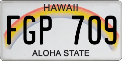 HI license plate FGP709
