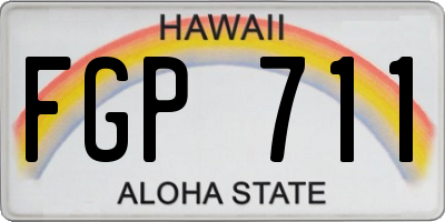 HI license plate FGP711