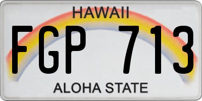 HI license plate FGP713