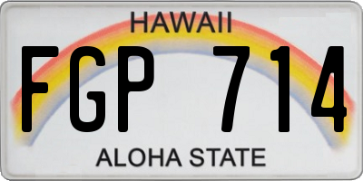 HI license plate FGP714
