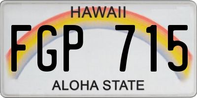 HI license plate FGP715