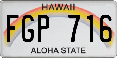 HI license plate FGP716