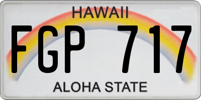 HI license plate FGP717