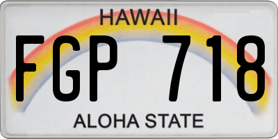 HI license plate FGP718