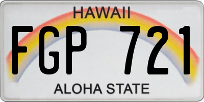 HI license plate FGP721