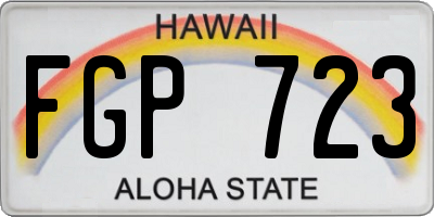 HI license plate FGP723
