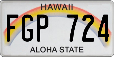 HI license plate FGP724