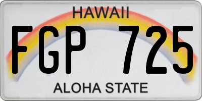 HI license plate FGP725