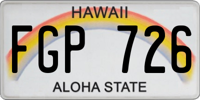 HI license plate FGP726