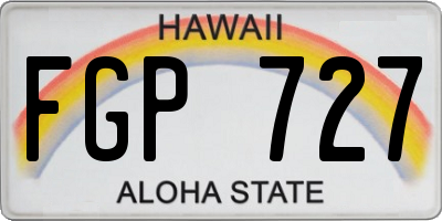 HI license plate FGP727