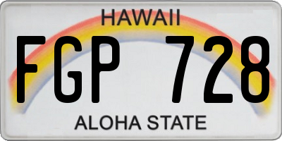 HI license plate FGP728