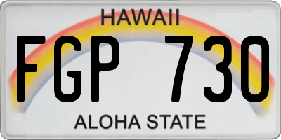 HI license plate FGP730