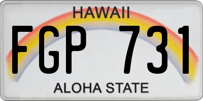 HI license plate FGP731