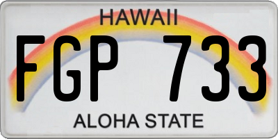 HI license plate FGP733
