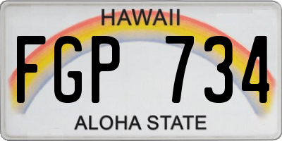 HI license plate FGP734