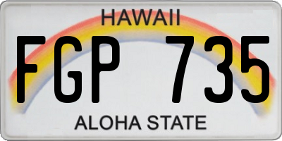 HI license plate FGP735