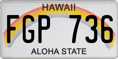 HI license plate FGP736