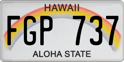 HI license plate FGP737