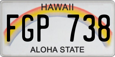 HI license plate FGP738