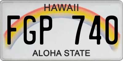 HI license plate FGP740