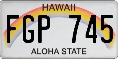 HI license plate FGP745