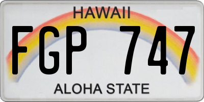 HI license plate FGP747