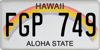 HI license plate FGP749