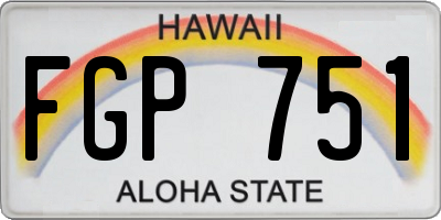 HI license plate FGP751