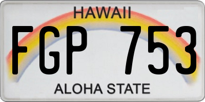 HI license plate FGP753