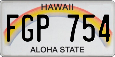 HI license plate FGP754