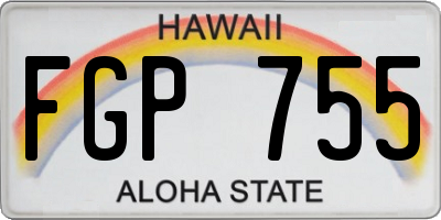 HI license plate FGP755