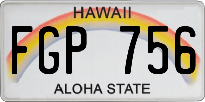 HI license plate FGP756