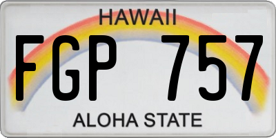 HI license plate FGP757