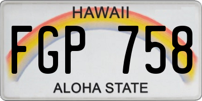 HI license plate FGP758