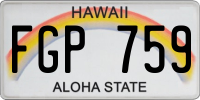 HI license plate FGP759
