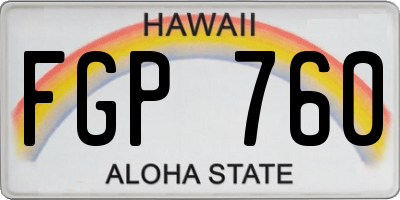 HI license plate FGP760