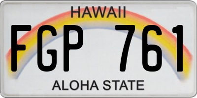 HI license plate FGP761