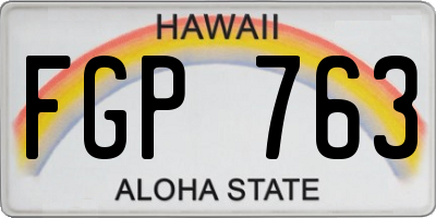 HI license plate FGP763