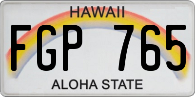 HI license plate FGP765