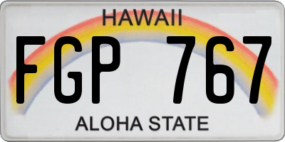 HI license plate FGP767