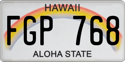 HI license plate FGP768
