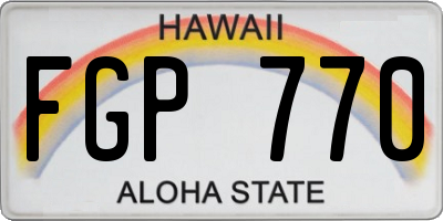 HI license plate FGP770