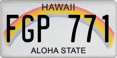 HI license plate FGP771